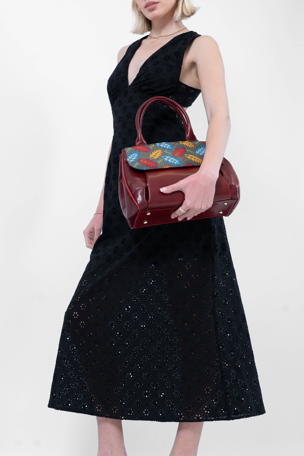 That Girl's Beautiful Herbarium Burgundy Handbag - Image 5