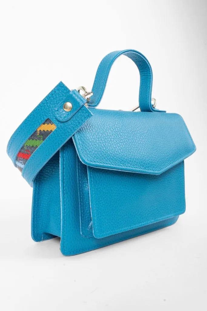 Shoulder Mix And Match / Turquoise Handbag - MONZOUZOU